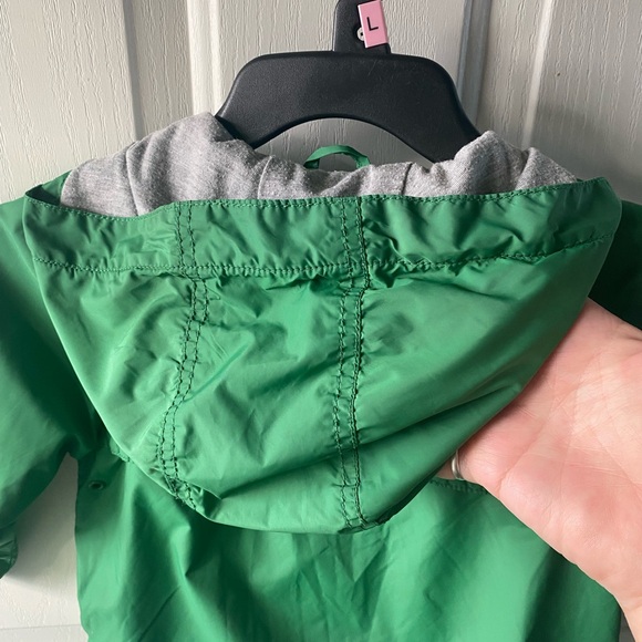 babyGap Green Hooded Windbreaker W/Front Pockets. Gray Jersey Knit Lining. Sz.3Y - Picture 5 of 11